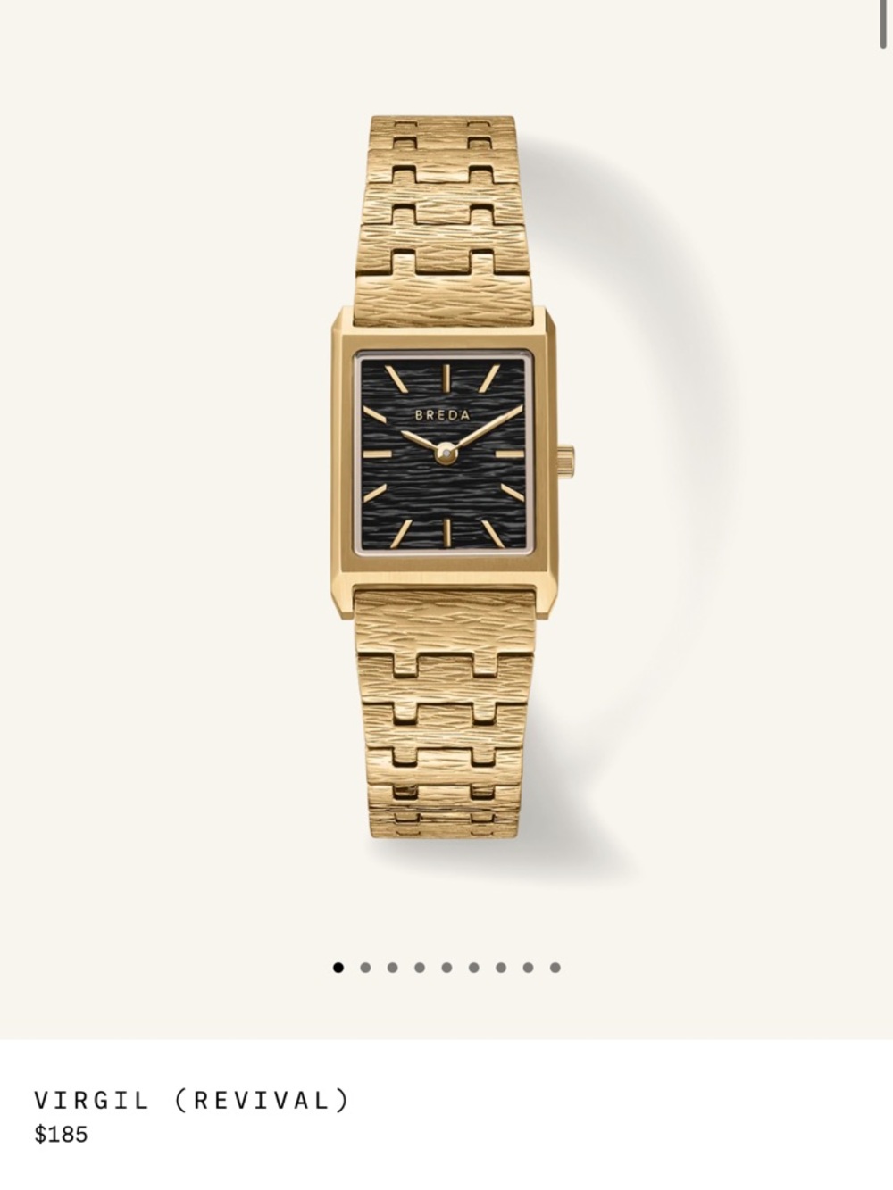 BREDA Virgil (Revival) Gold Bracelet Watch with Black Dial